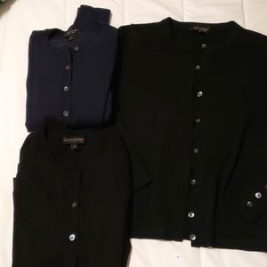 3 Banana Republic Merino wool cardigans Black, Navy, sz Small
